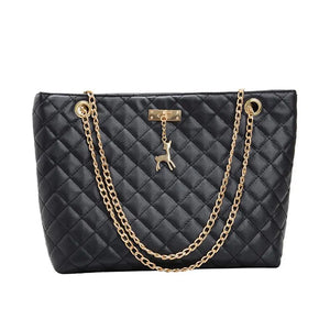 PU Leather Female Chain Handbags Young Women Large Capacity Tote Bag