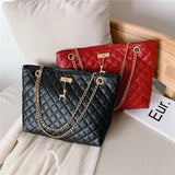 PU Leather Female Chain Handbags Young Women Large Capacity Tote Bag