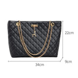 PU Leather Female Chain Handbags Young Women Large Capacity Tote Bag