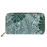 Polynesian Tribal Print Women Wallet Long Money Bag Ladies Clutch