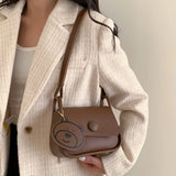 PU Leather Handbag Bear Pendant Women's Shoulder Bag Clutch Crossbody Bags