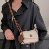 PU Leather Handbag Bear Pendant Women's Shoulder Bag Clutch Crossbody Bags