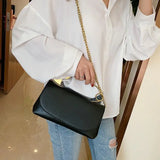 Chic PU Leather Shoulder Clutch Bag with Chains