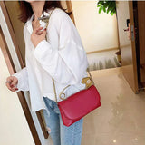 Chic PU Leather Shoulder Clutch Bag with Chains