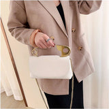 Chic PU Leather Shoulder Clutch Bag with Chains