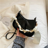 Summer Chain Shoulder Crossbody Purses PU Leather Handbags