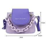 PU Leather Shoulder Bag Acrylic Chain Small Crossbody Phone Bag