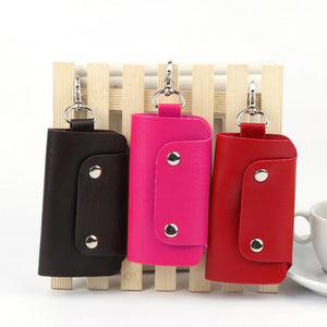 PU Leather Car Key Holder Bag Wallet Cover Keychain