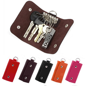 PU Leather Key Holder Keychain for Men Women Car Key Ring Case Cover