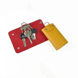 PU Leather Key Wallet Keychain Men Women Solid Keyrings Wallets