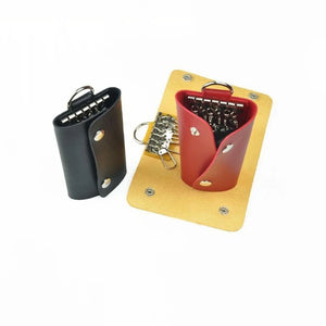 PU Leather Key Wallet Keychain Men Women Solid Keyrings Wallet