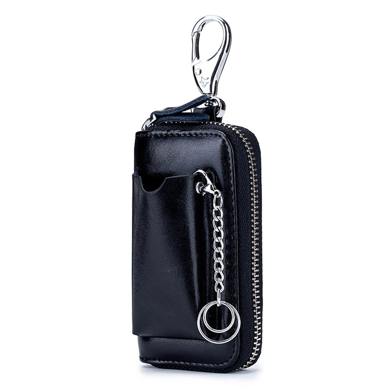 PU Leather Key Wallets Men Car Key Holders Cowhide Multifunction Zipper