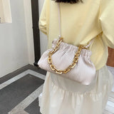 Pleated Shoulder Bag Purses Girl Messenger Chain Handbags