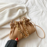 Pleated Shoulder Bag Purses Girl Messenger Chain Handbags