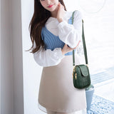 Vintage Small Shoulder Bag Flap PU Leather Crossbody Messenger Bag Women Handbag