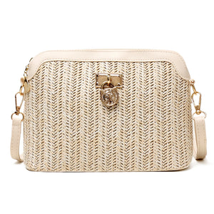 Fashionable Straw Crossbody Bag for Women - Beach Holiday Shoulder Bag