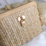 Fashionable Straw Crossbody Bag for Women - Beach Holiday Shoulder Bag