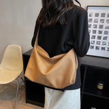 PU Leather Large Capacity Shoulder Bags Women Western Style Handbags
