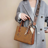 Vintage Style PU Leather Tote Shoulder Bag Top Handle Handbag
