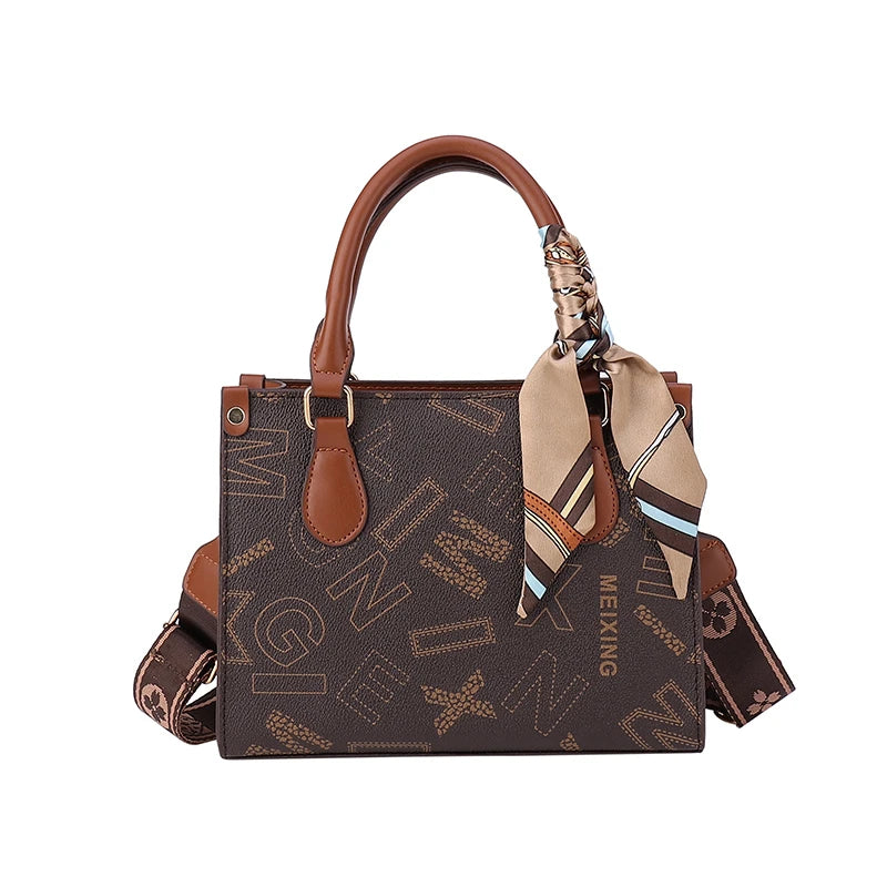 Vintage Style PU Leather Tote Shoulder Bag Top Handle Handbag