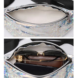 PU Leather Laser Shoulder Crossbody Bag Multicolor Travel Waist Pack