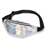 PU Leather Laser Shoulder Crossbody Bag Multicolor Travel Waist Pack