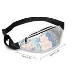 PU Leather Laser Shoulder Crossbody Bag Multicolor Travel Waist Pack