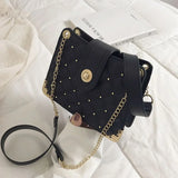 PU Leather Lattice Handbag Shoulder Bag Female Solid Shopping Bags