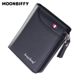 PU Leather Men Wallet Business Foldable Wallets Zipper Coins Bag