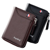 PU Leather Men Wallet Business Foldable Wallets Zipper Coins Bag