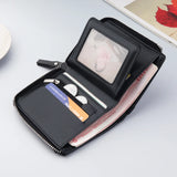 PU Leather Men Wallet Business Foldable Wallets Zipper Coins Bag