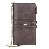 Vintage Envelope Clutch Men's Wallet Double Zipper Chain Purse