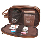 Men Waterproof Makeup Bag PU Leather Cosmetic Beauty Case Toiletry Travel