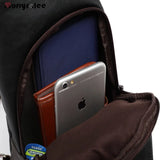 PU Leather Men's Chest Bag Shoulder Bag Theftproof Button Open