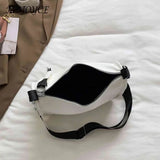 PU Leather Messenger Bag Chain Crossbody Bags Solid Soft Casual