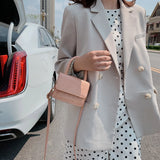 Lady Stone Pattern Mini Shoulder Handbag - Casual Tote Messenger Bag