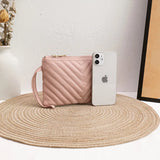 Embroidered Ringer PU Mini Wallet Clutch for Ladies Girls