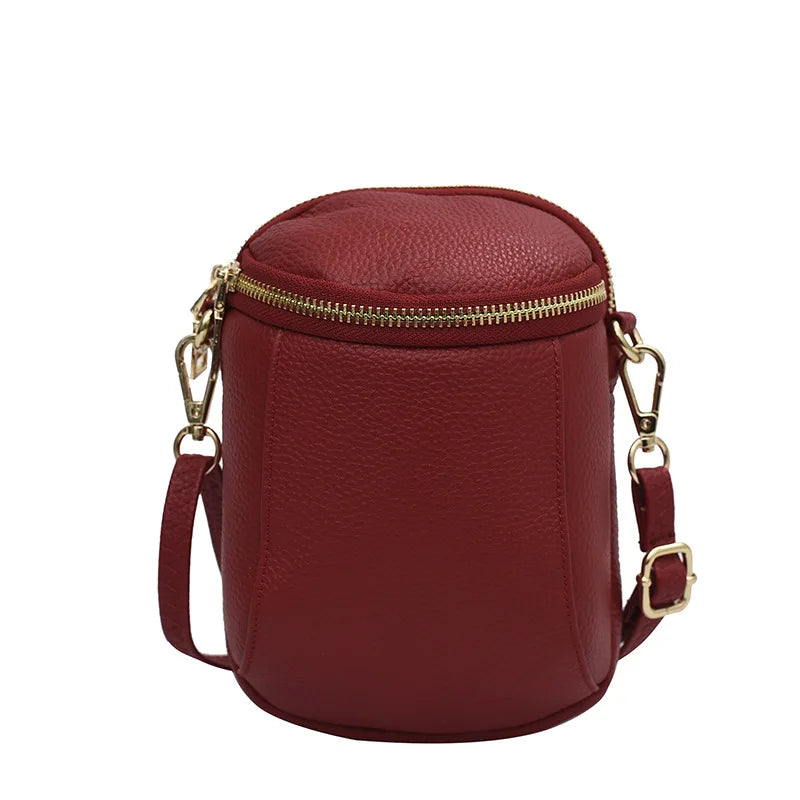 PU Leather Mobile Bag Single Shoulder Cross Body Solid Women's Party Bag