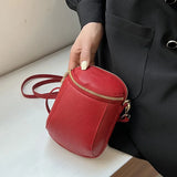 PU Leather Mobile Bag Single Shoulder Cross Body Solid Women's Party Bag