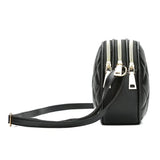 PU Leather Zipper Messenger Purse Handbag Plaid Crossbody Shoulder Bag