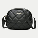 PU Leather Zipper Messenger Purse Handbag Plaid Crossbody Shoulder Bag