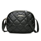 PU Leather Zipper Messenger Purse Handbag Plaid Crossbody Shoulder Bag