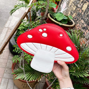 Mushroom Shape Shoulder Bag Purse Chain for Women School
