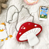 Mushroom Shape Shoulder Bag Purse Chain for Women School