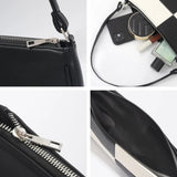 PU Leather Patchwork Underarm Bag Woman Plaid Top Handle Bag