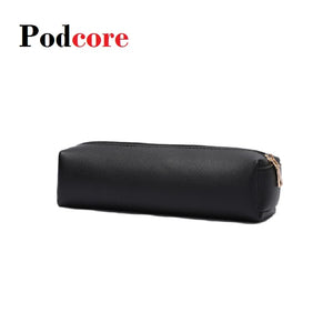 PU Leather Pencil Case Zipper Cosmetic Brush Bag 20*6*6cm