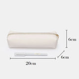 PU Leather Pencil Case Zipper Cosmetic Brush Bag 20*6*6cm