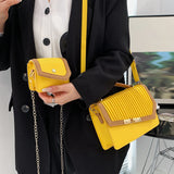 PU Leather Pleated Flap Handle Shoulder Bag with Mini Purse Handbag