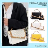 PU Leather Pleated Flap Handle Shoulder Bag with Mini Purse Handbag