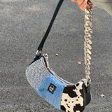 PU Leather Plush Splicing Messenger Shoulder Bags Storage Bag Women Bags